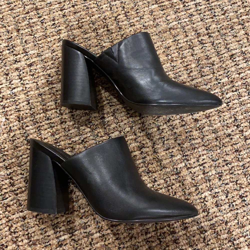 Steven by Steve Madden Leather Heeled Mules